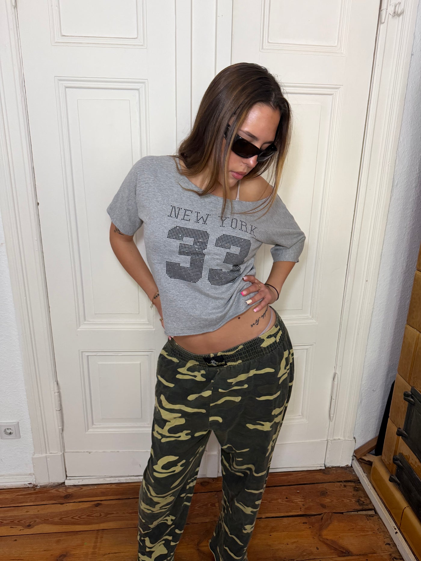 Glitzer T shirt New York